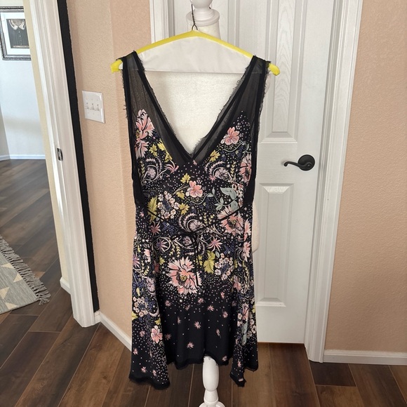 Free People Black Floral Backless Dress - Picture 2 of 2